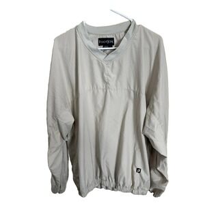 Footjoy Windbreaker Men's Large Khaki Pullover Golf Jacket Outdoor Lightweight